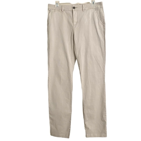 Garnet Hill Organic Cotton Khaki Pants 6 Basic Neutral Summer - Picture 1 of 14